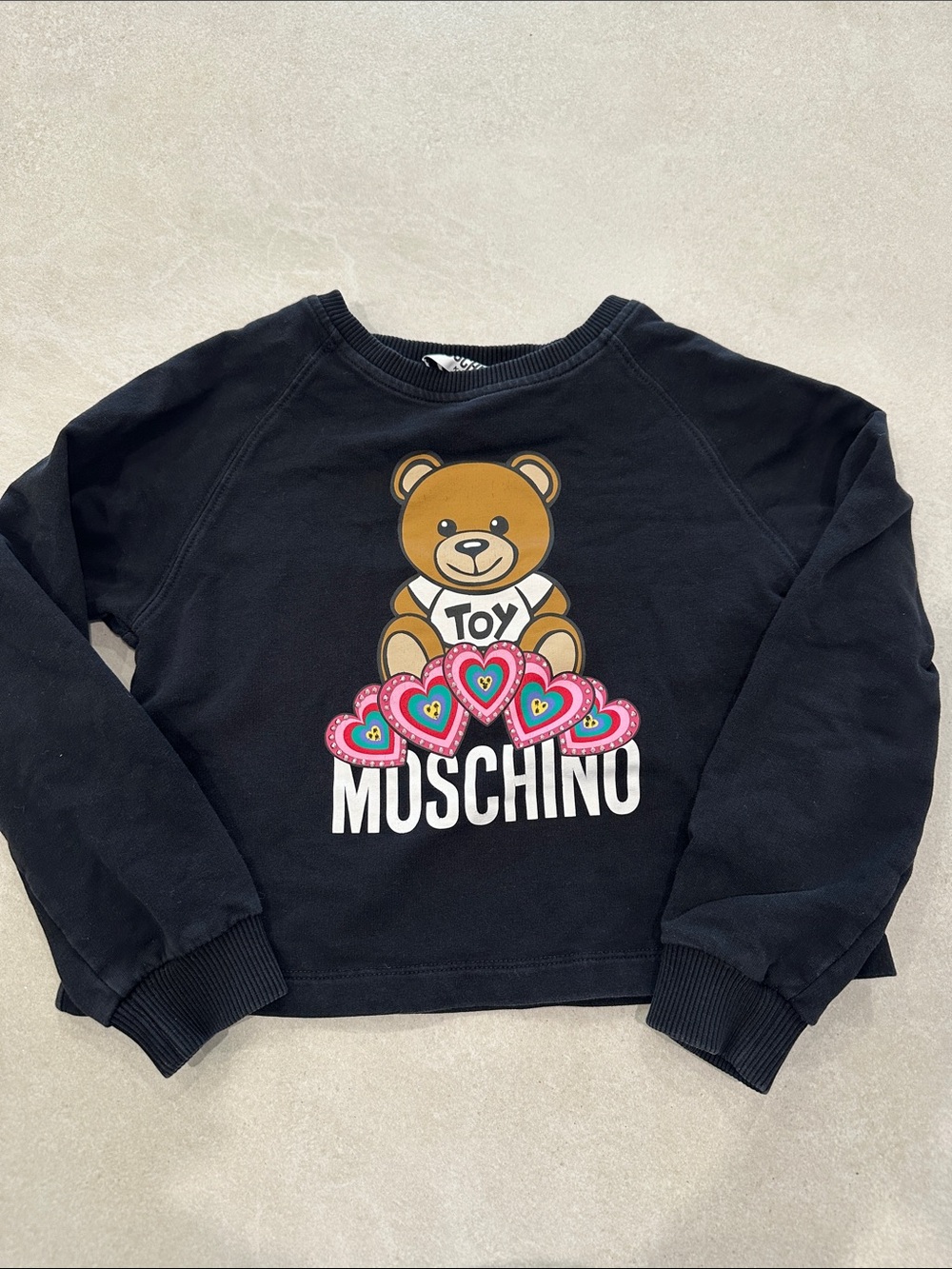 Kids teddy bear cropped pullover